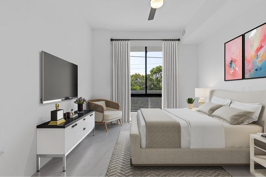 AuraNorthMiamiBeach_LuxuryApartments_PrimaryBedroom_MiamiFlorida